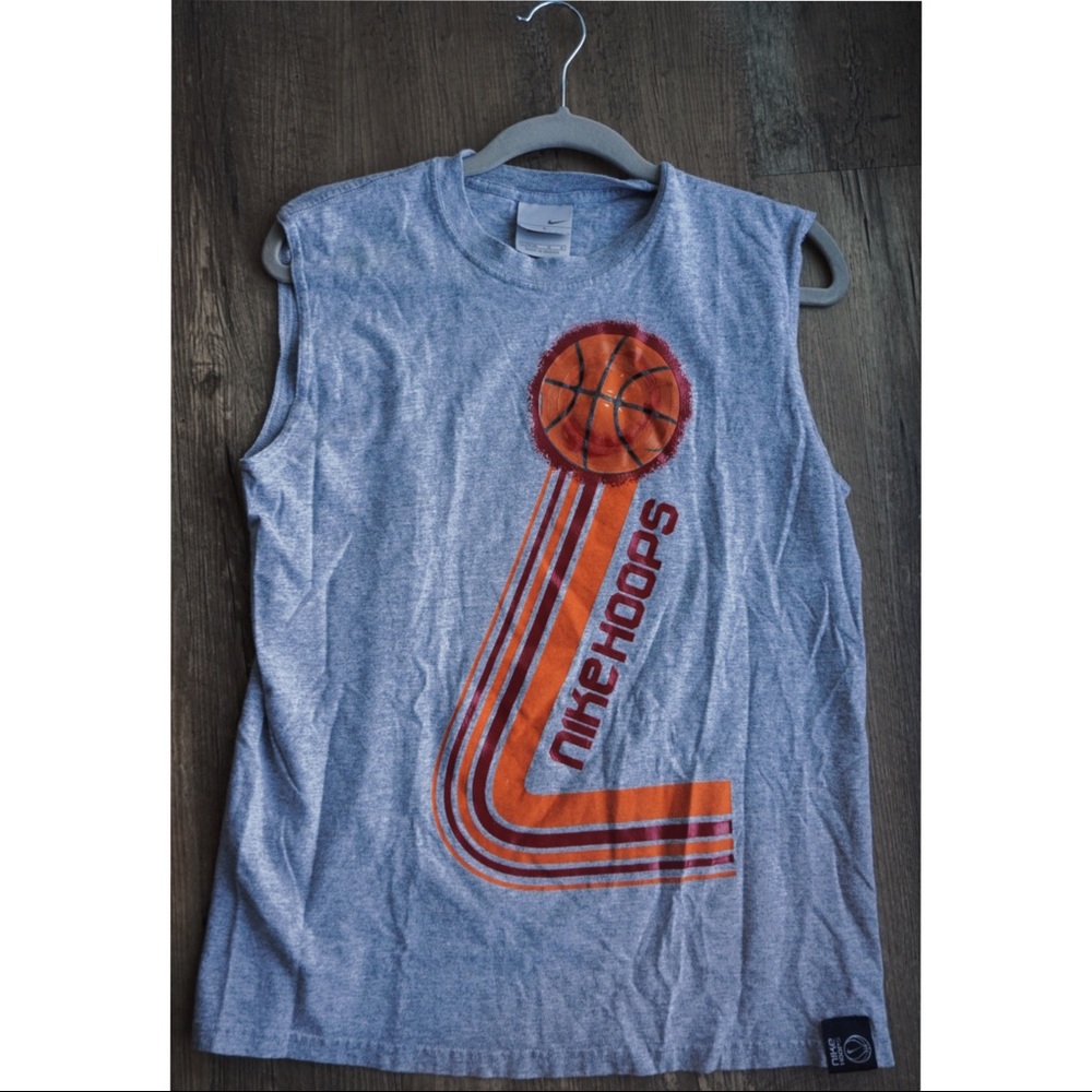Nike Hoops Cutoff Tshirt, Gray, Youth L